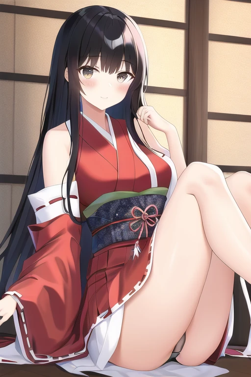 [NovelAI] Long hair Straight hair Japanese Pants Shrine maiden [Illustration]